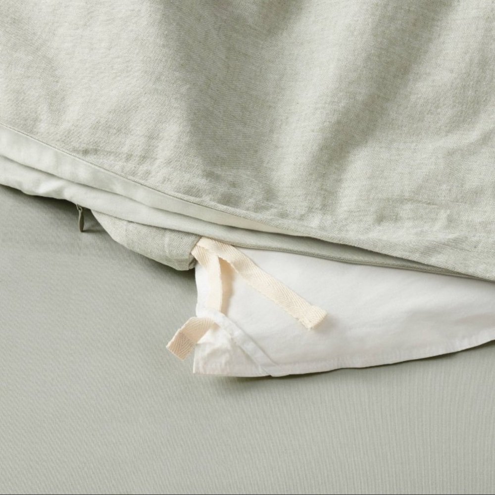 Threshold Cotton-Linen Chambray King Duvet Cover Set – Moss Green – NWOT - Picture 4 of 7